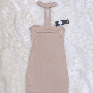 Nude Mini Dress with Choker